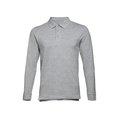 Polo Algodón Manga Larga Unisex Gris claro matizado XXL