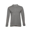 Polo Algodón Manga Larga Unisex Gris XXL