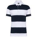 Polo algodón a rayas unisex Navy / White Stripes L