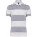 Polo algodón a rayas unisex Oxford Grey / White Stripes 4XL