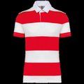 Polo algodón a rayas unisex Red / White Stripes 3XL