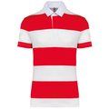 Polo algodón a rayas unisex Red / White Stripes M