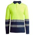 Polo AV Manga Larga Transpirable MARINO/AMARILLO FLUOR 2XL