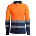 Polo AV Manga Larga Transpirable MARINO/NARANJA FLUOR L