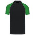 Polo baseball manga corta Black / Green 3XL