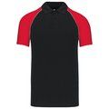 Polo baseball manga corta Black / Red L