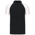 Polo baseball manga corta Black / White 3XL