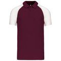 Polo baseball manga corta Bordeaux / White S