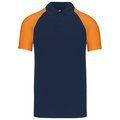 Polo baseball manga corta Navy / Orange M