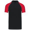 Polo baseball manga corta Negro 3XL