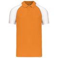 Polo baseball manga corta Orange / White XXL