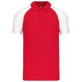 Polo baseball manga corta Red / White 3XL