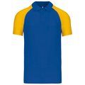 Polo baseball manga corta Royal Blue / Yellow M