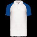 Polo baseball manga corta White / Royal Blue S