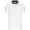 Polo bicolor hombre algodón White / Dark Grey Heather XL