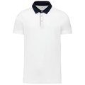 Polo bicolor hombre algodón White / Navy 3XL