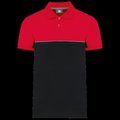 Polo bicolor manga corta unisex Black / Red L