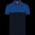 Polo bicolor manga corta unisex Navy / Royal Blue L