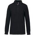 Polo de canalé manga larga hombre Black / Dark Grey L