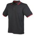 Polo clásico de poliéster Black / Red XXL