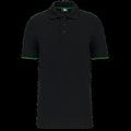 Polo contrastado hombre Black / Kelly Green 4XL