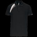 Polo deportivo unisex 100% poliéster Black / White / Storm Grey 3XL