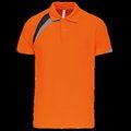 Polo deportivo unisex 100% poliéster Orange / Black / Storm Grey 3XL