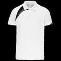 Polo deportivo unisex 100% poliéster White / Black / Storm Grey 4XL