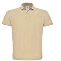 Polo hombre cuello canalé Beige XS