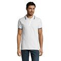 Polo Hombre Cuello Rayado 200g Blanco/Azul Marino 3XL