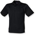 Polo hombre poliéster micropiqué Negro M