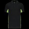 Polo manga bicolor hombre Black / Lime XL