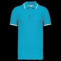 Polo manga corta 100% algodón piqué Light Turquoise / White / Navy XXL