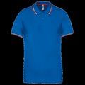 Polo de manga corta algodón Light Royal Blue / Red / White 3XL