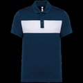 Polo de manga corta unisex con Panel en el pecho Azul / Blanco L