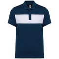 Polo de manga corta unisex con Panel en el pecho Azul / Blanco M