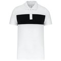 Polo de manga corta unisex con Panel en el pecho Blanco M