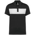 Polo de manga corta unisex con Panel en el pecho Negro 3XL