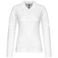 Polo de manga larga entallado mujer White XXL