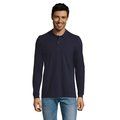 Polo Manga Larga Hombre 180g Azul Marino M