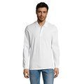 Polo Manga Larga Hombre 180g Blanco 4XL