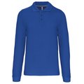 Polo manga larga hombre algodón piqué Azul M