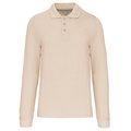 Polo manga larga hombre algodón piqué Beige 4XL