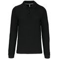 Polo manga larga hombre algodón piqué Black M