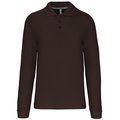 Polo manga larga hombre algodón piqué CHOCOLATE 4XL