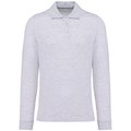 Polo manga larga hombre algodón piqué Gris L