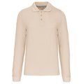 Polo manga larga hombre algodón piqué Light Sand S