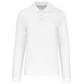 Polo manga larga hombre algodón piqué White XL