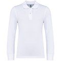 Polo manga larga infantil algodón White 8/10 ans