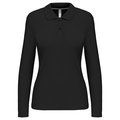 Polo manga larga mujer algodón lavable Black L